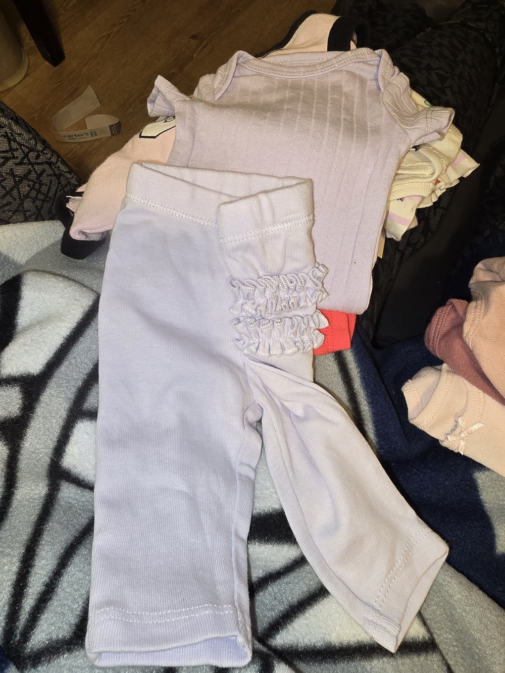 Carter's Lavender Ruffle Leggings and Tank Set